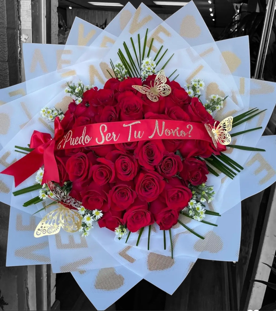 30 Red Roses wrapped bouquet – Miriam's Bridal and Flowers